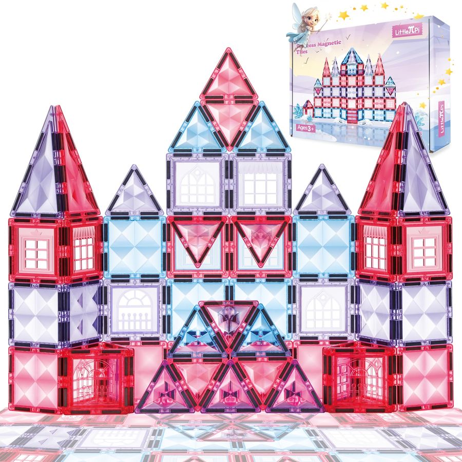 Little Pi 104pcs Frozen Princess Castle Magnetic Tiles Building